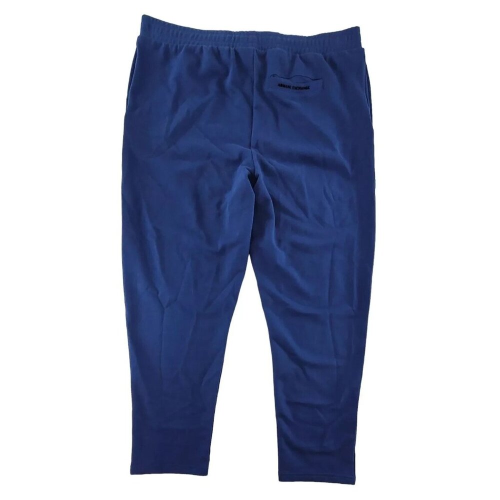 A|X ARMANI EXCHANGE Mens 2XL Falling Logo Jogger Track Pants Blue Depths Trouser - Picture 5 of 9